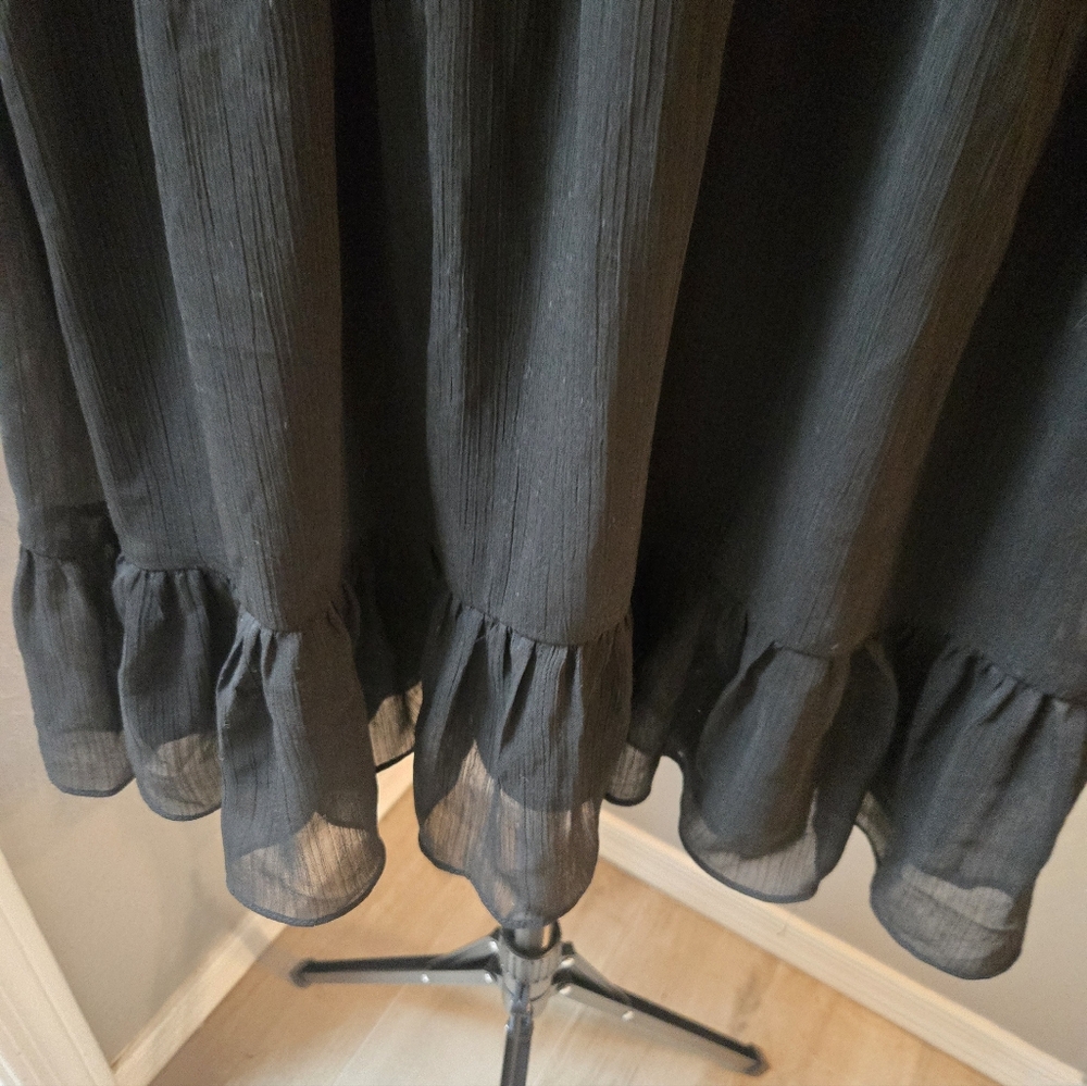 Black Ruffled Mini Dress Size M - Picture 6 of 7
